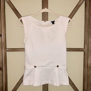 Ann Taylor off-white peplum top